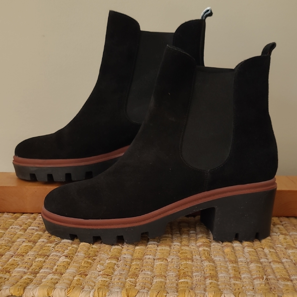 Anthony De Faria Elegant Black Suede Ankle Booties Made In Portugal 9.5